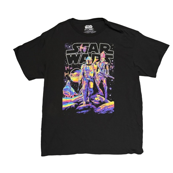 Star Wars Mandalorian Black T-Shirt Size XL - Picture 1 of 4